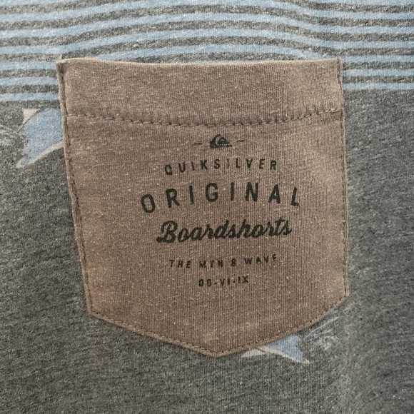 𝅺quiksilver Original Boardshorts Stripe Retro Tee Shirt Men L Large - Picture 3 of 7